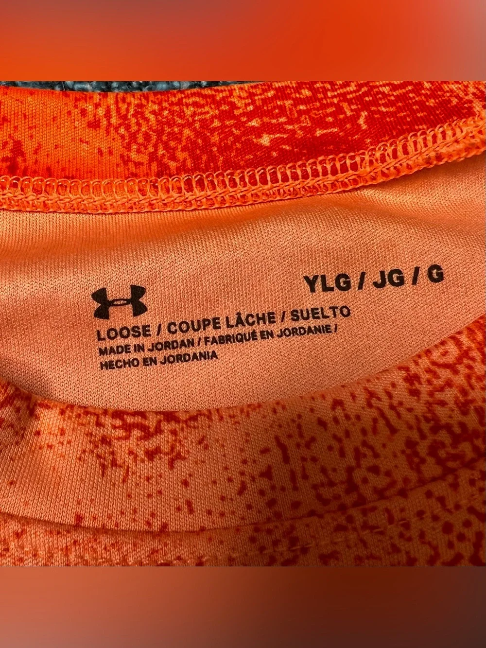 Under Armour Youth Boys Orange Athletic Short Sleeve T-Shirt Youth Boys Large